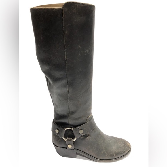 Frye Women's Carson Harness Tall Boot Black Size M Extended